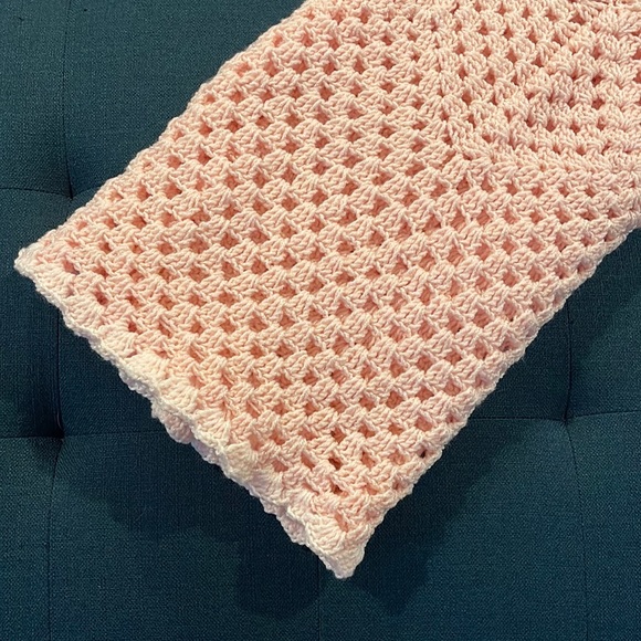 Hand Crafted Other - Pink crocheted baby blanket
